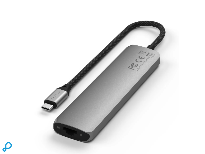 Satechi USB-C 7-in-1 Slim multiport adapter (ethernet) Space Grey