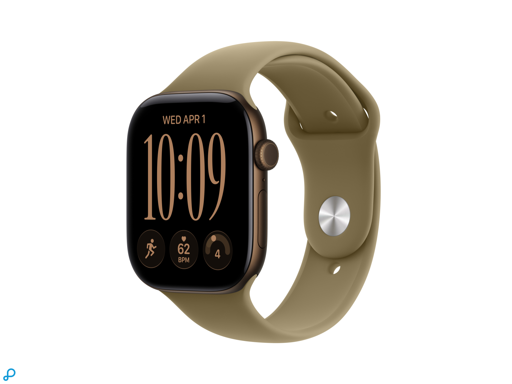 Apple Watch Series 12 GPS 46mm Dark Bronze Aluminium Case with Olive Sport Band - M/L-0