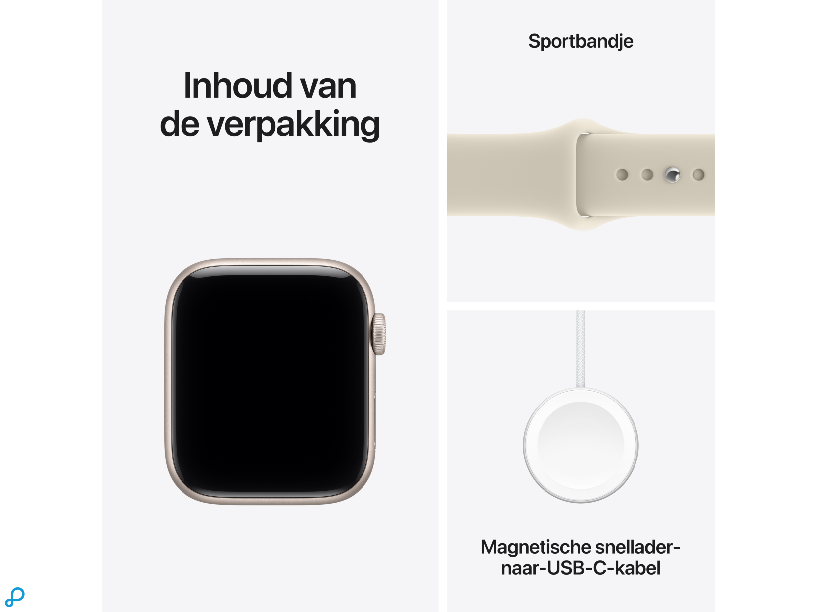 Apple Watch SE 3 GPS 44mm Starlight Aluminium Case with Sand Sport Band - S/M-6