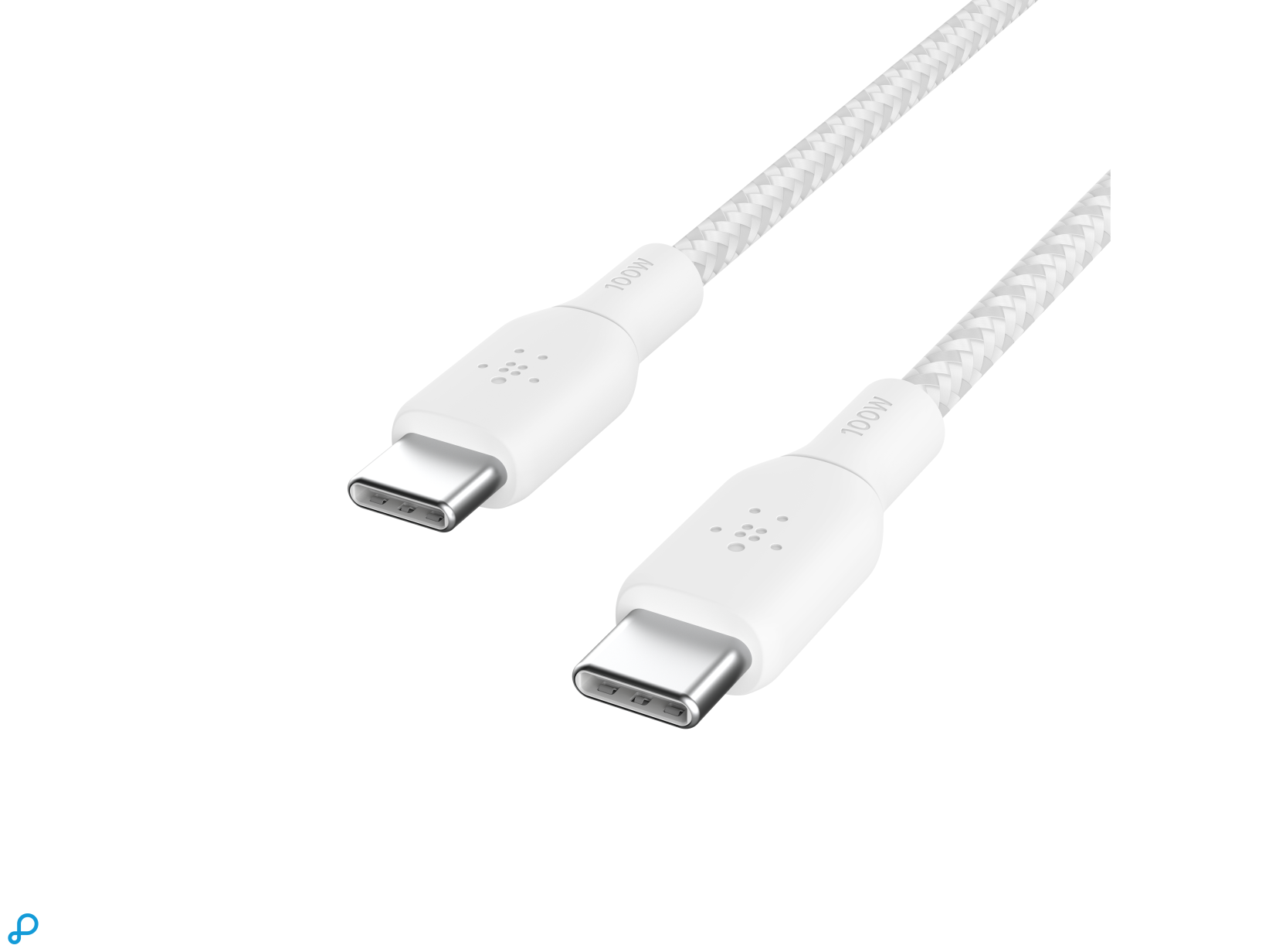Belkin 100w USB-C Naar USB-C Gewoven Kabel 2M Wit-4