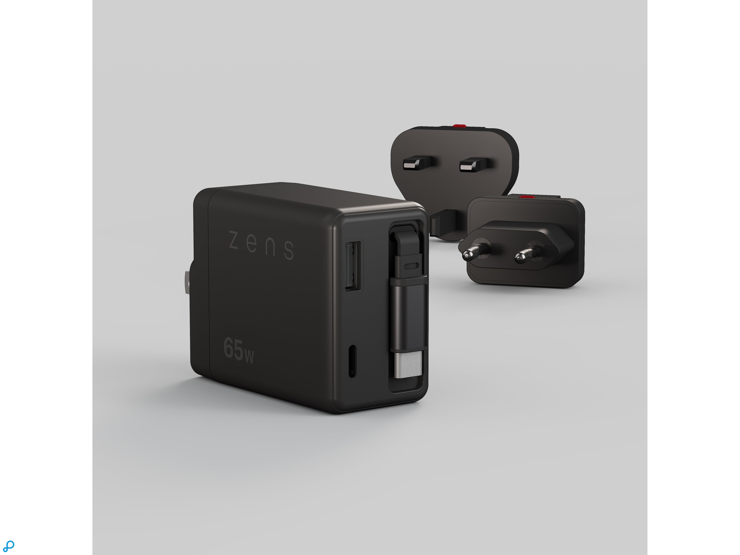 Zens USB-C 65W PD Lader USB-C Retractable Kabel Zwart-0