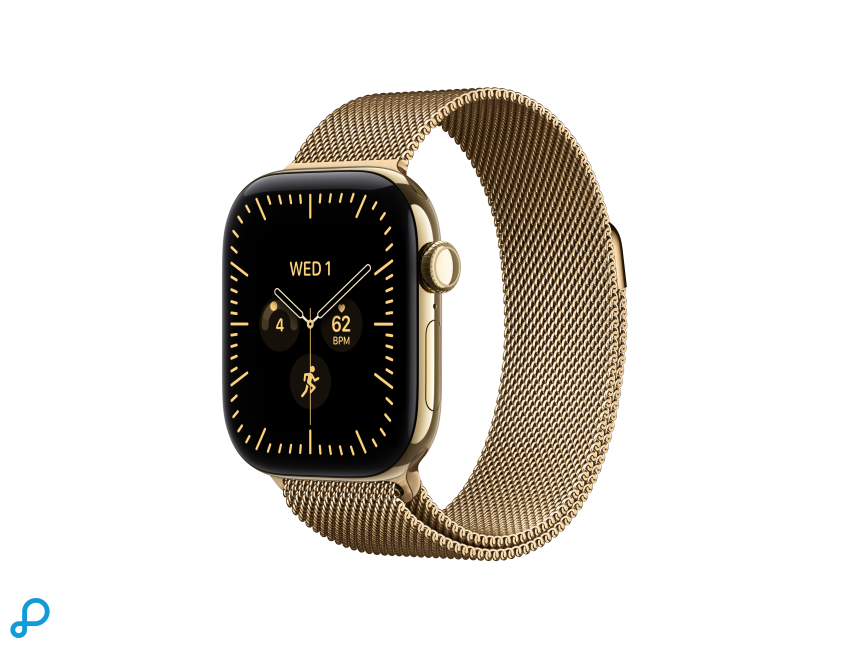 Apple Watch Series 12 GPS + Cellular 42mm Radiant Gold Titanium Case with Radiant Gold Milanese Loop
