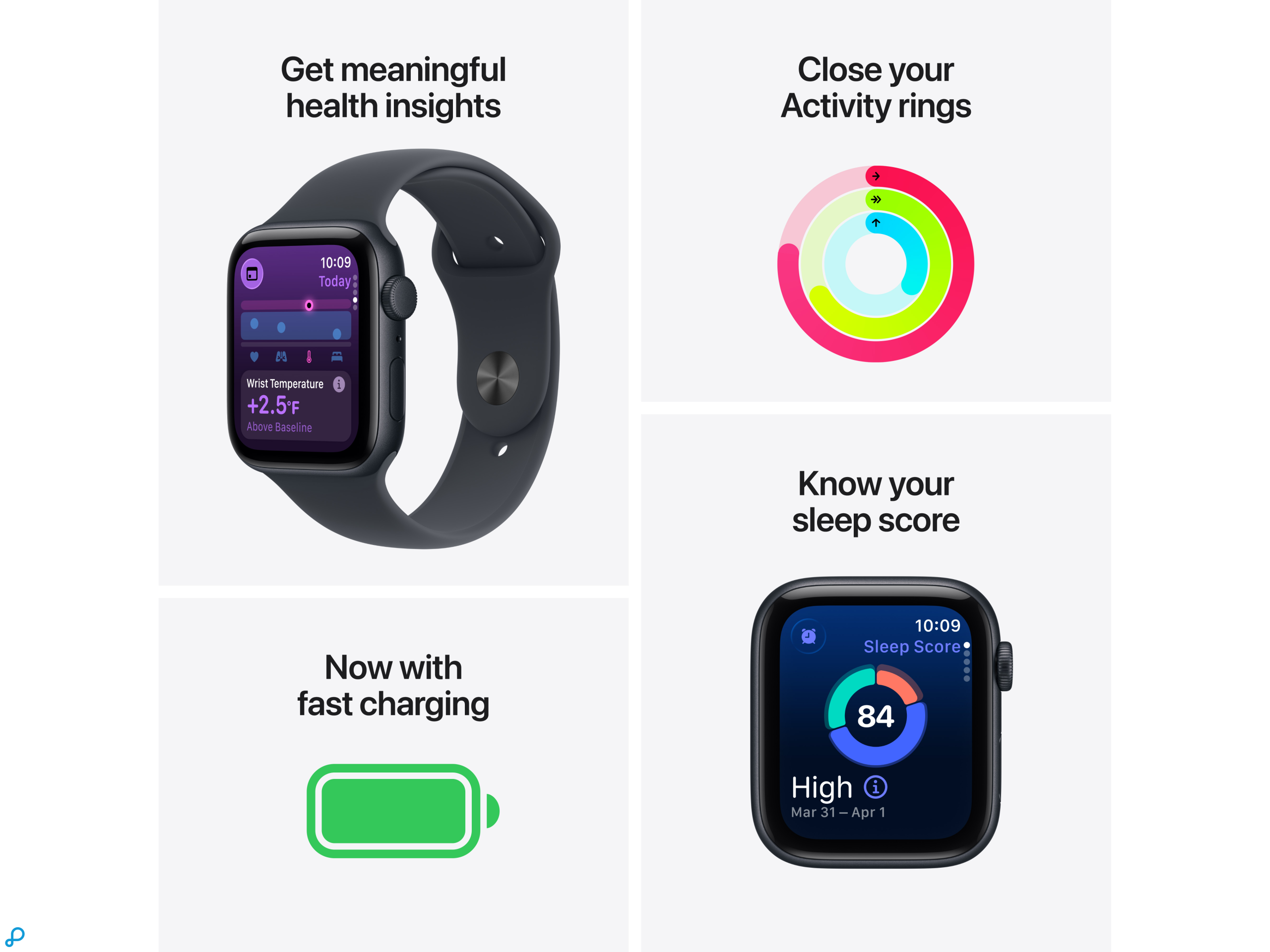 Apple Watch SE 3 GPS 44mm Starlight Aluminium Case with Starlight Sport Band - S/M-2