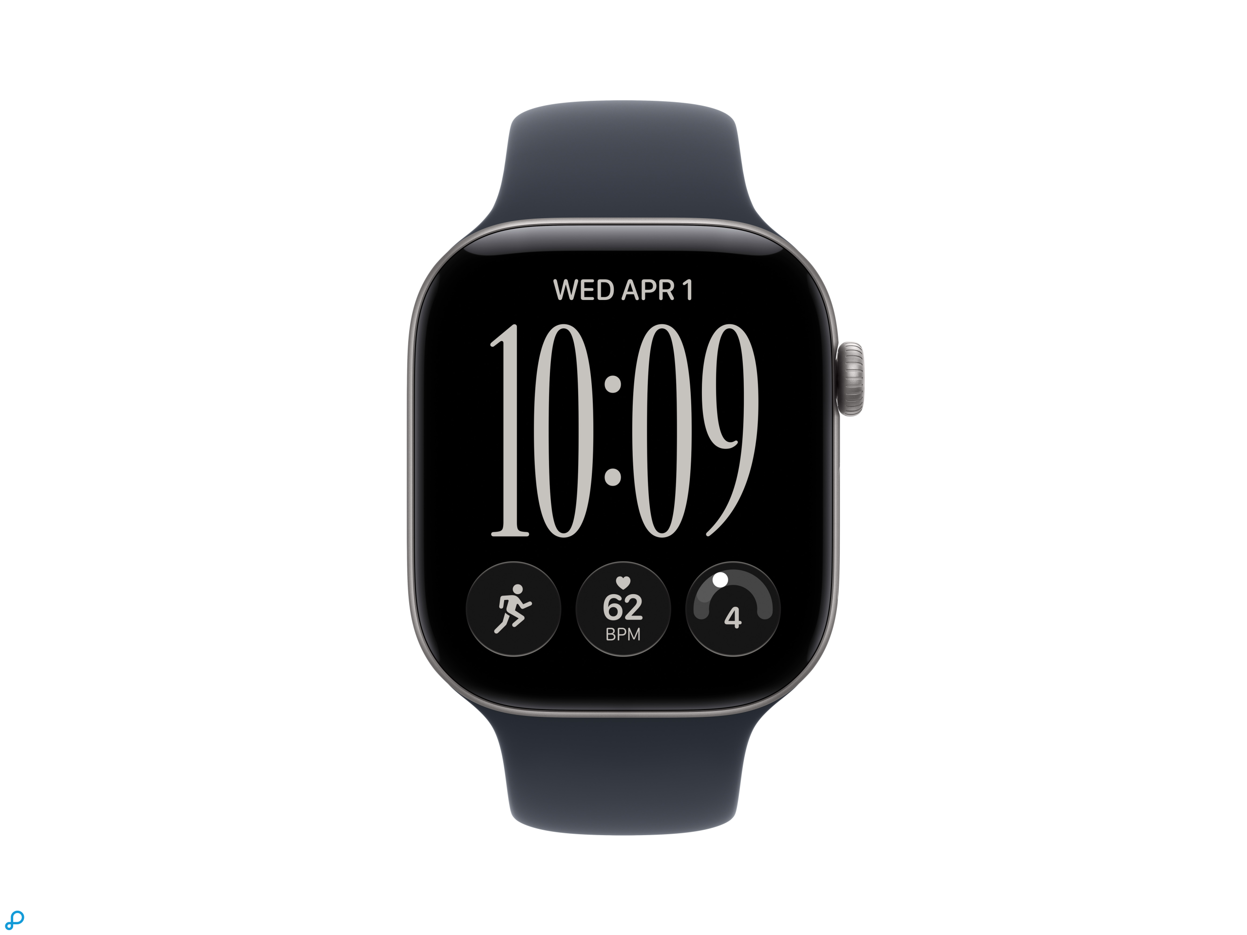 Apple Watch Series 12 GPS 46mm Space Grey Aluminium Case with Navy Blue Sport Band - M/L-1