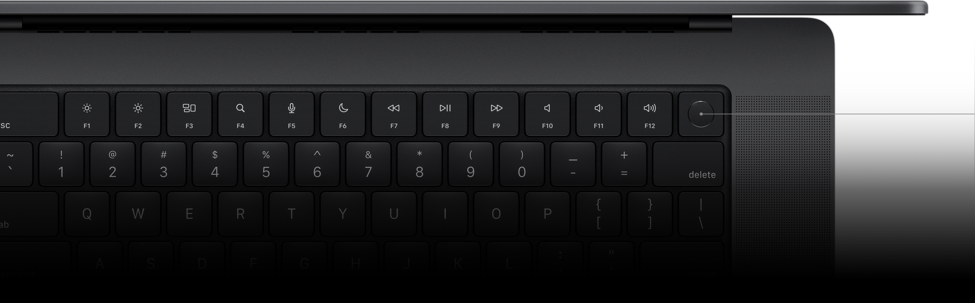 Aanduiding van Touch ID-toets op het Magic Keyboard.