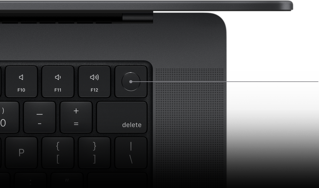 Aanduiding van Touch ID-toets op het Magic Keyboard.