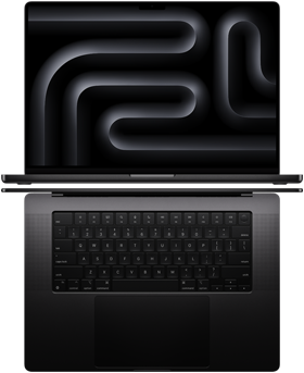 Een afbeelding van MacBook Pro-modellen, die het grote scherm en het dunne design laat zien