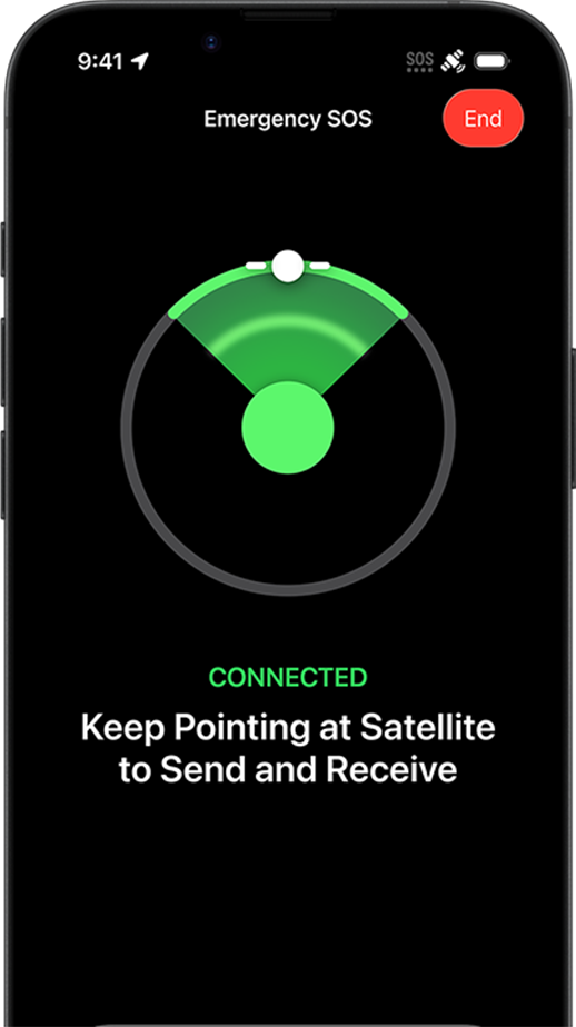 De feature Berichten via satelliet wordt gebruikt