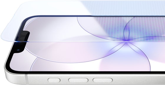 iPhone 17e, front exterior with Ceramic Shield 2, side exterior, white color, buttons: Action, volume