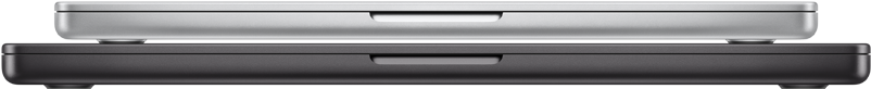14‑inch MacBook Pro, kleur Zilver, gesloten, 16‑inch MacBook Pro, kleur Spacezwart, gesloten