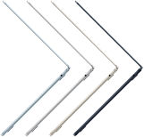diagonal side profile of 4 open macbook airs