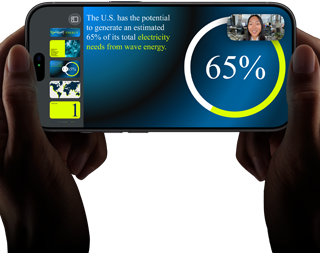 Videogesprek in liggende stand met een Keynote-presentatie op iPhone 18 Pro, zwart