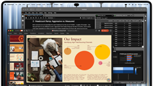 MacBook Pro met PROLED XDR-display, kleur spacezwart, op het display wordt gewerkt aan een Microsoft PowerPoint-presentatie, terwijl JupyterLab en Terminal worden gebruikt voor de content